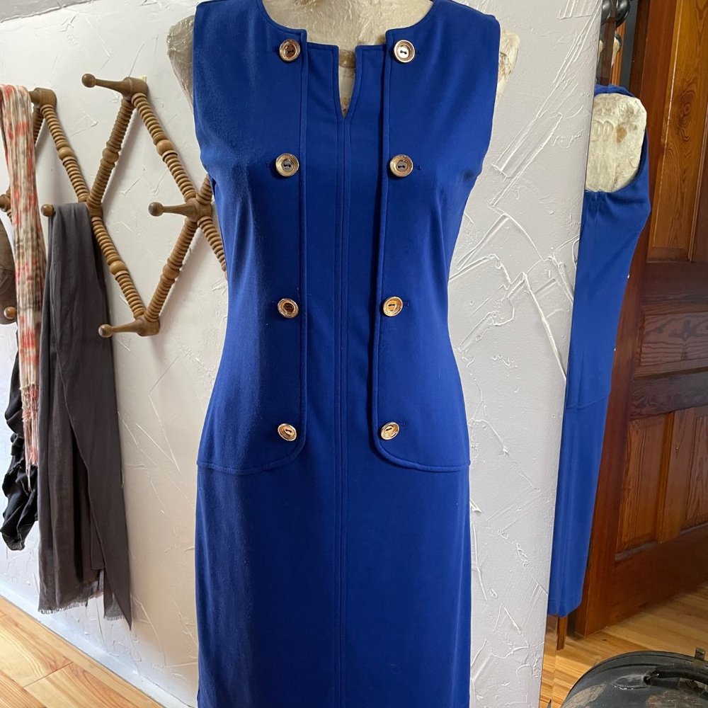 Blue sleeveless dress
